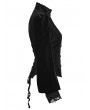 Punk Rave Black Daily Gothic Striped Velvet Shirt for Women