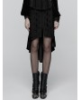 Punk Rave Black Gothic Retro Rose Lace Velvet Fishtail Skirt