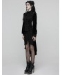 Punk Rave Black Gothic Retro Rose Lace Velvet Fishtail Skirt