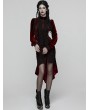 Punk Rave Red Daily Gothic Striped Velvet Shirt for Women