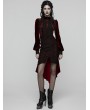 Punk Rave Black and Red Gothic Retro Rose Lace Velvet Fishtail Skirt