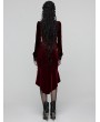 Punk Rave Black and Red Gothic Retro Rose Lace Velvet Fishtail Skirt