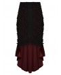 Punk Rave Black and Red Gothic Retro Rose Lace Velvet Fishtail Skirt