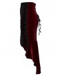 Punk Rave Black and Red Gothic Retro Rose Lace Velvet Fishtail Skirt