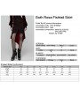 Punk Rave Black and Red Gothic Retro Rose Lace Velvet Fishtail Skirt