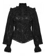 Punk Rave Black Gothic Gorgeous Layered Ruffle Lace Shirt for Women