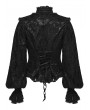 Punk Rave Black Gothic Gorgeous Layered Ruffle Lace Shirt for Women