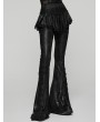 Punk Rave Black Gothic Lace Trim Flared Skirt Pants for Women