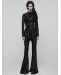 Punk Rave Black Gothic Lace Trim Flared Skirt Pants for Women