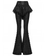 Punk Rave Black Gothic Lace Trim Flared Skirt Pants for Women