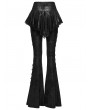 Punk Rave Black Gothic Lace Trim Flared Skirt Pants for Women