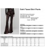 Punk Rave Red and Black Gothic Lace Trim Flared Skirt Pants for Women