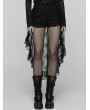Punk Rave Black Gothic Retro Floral Lace Shorts for Women