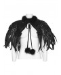 Punk Rave Black Gorgeous Gothic Sequined Feather Shawl