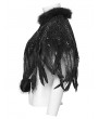 Punk Rave Black Gorgeous Gothic Sequined Feather Shawl