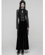 Punk Rave Black Sexy Gothic Vintage Mesh Spliced Velvet Maxi Dress