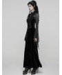 Punk Rave Black Sexy Gothic Vintage Mesh Spliced Velvet Maxi Dress