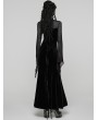 Punk Rave Black Sexy Gothic Vintage Mesh Spliced Velvet Maxi Dress