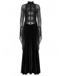Punk Rave Black Sexy Gothic Vintage Mesh Spliced Velvet Maxi Dress
