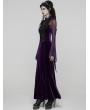 Punk Rave Violet Sexy Gothic Vintage Mesh Spliced Velvet Maxi Dress