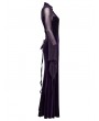 Punk Rave Violet Sexy Gothic Vintage Mesh Spliced Velvet Maxi Dress