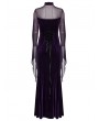 Punk Rave Violet Sexy Gothic Vintage Mesh Spliced Velvet Maxi Dress
