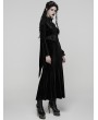 Punk Rave Black Retro Sexy Gothic Velvet Flared Sleeve Fishtail Long Dress