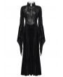 Punk Rave Black Retro Sexy Gothic Velvet Flared Sleeve Fishtail Long Dress
