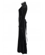 Punk Rave Black Retro Sexy Gothic Velvet Flared Sleeve Fishtail Long Dress