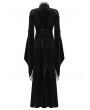 Punk Rave Black Retro Sexy Gothic Velvet Flared Sleeve Fishtail Long Dress