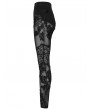 Punk Rave Black Gothic 3D Foral Mesh Lace Leggings for Women