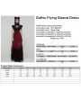 Punk Rave Red and Black Gothic Flocking Mesh Spliced Flutter Sleeve Long Party Dress