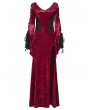 Punk Rave Red Gorgeous Gothic Velvet High Slit Fishtail Dress