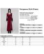 Punk Rave Red Gorgeous Gothic Velvet High Slit Fishtail Dress