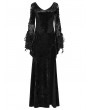 Punk Rave Black Gorgeous Gothic Velvet High Slit Fishtail Dress
