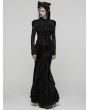 Punk Rave Black Gothic Gorgeous Velvet Beaded Tassel Fishtail Maxi Skirt