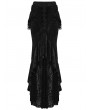 Punk Rave Black Gothic Gorgeous Velvet Beaded Tassel Fishtail Maxi Skirt