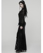 Punk Rave Black Retro Gothic Lace Embroidered Chiffon Shirt for Women