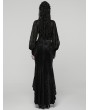 Punk Rave Black Retro Gothic Lace Embroidered Chiffon Shirt for Women