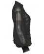 Punk Rave Black Retro Gothic Lace Embroidered Chiffon Shirt for Women