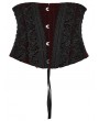 Punk Rave Black and Red Gothic Rose Lace Applique Velvet Corset Waistband