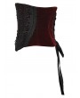 Punk Rave Black and Red Gothic Rose Lace Applique Velvet Corset Waistband