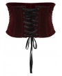 Punk Rave Black and Red Gothic Rose Lace Applique Velvet Corset Waistband