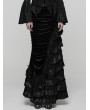 Punk Rave Black Gothic Victorian Gorgeous Velvet Tiered Maxi Skirt