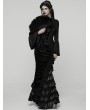 Punk Rave Black Gothic Victorian Gorgeous Velvet Tiered Maxi Skirt