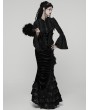 Punk Rave Black Gothic Victorian Gorgeous Velvet Tiered Maxi Skirt