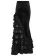 Punk Rave Black Gothic Victorian Gorgeous Velvet Tiered Maxi Skirt