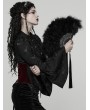 Punk Rave Black Chinese Style Tassel Pendant Feather Fan