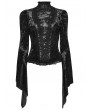 Punk Rave Black Sexy Gothic Gorgeous Velvet Lace Shirt for Women