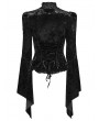 Punk Rave Black Sexy Gothic Gorgeous Velvet Lace Shirt for Women